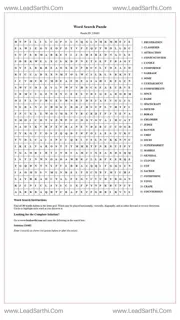 Printable word search puzzle for adults 170 (Puzzle id: 126482) Design Template