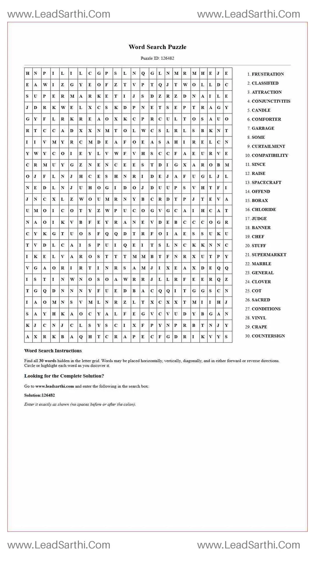Printable word search puzzle for adults 170 (Puzzle id: 126482) Thumbnail