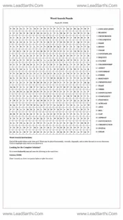 Printable word search puzzle for adults 463 (Puzzle id: 164686) Design Template
