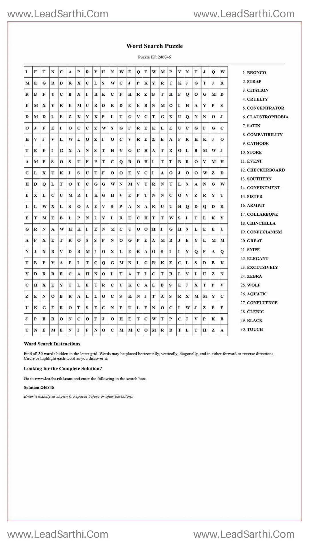 Printable word search puzzle for adults 44 (Puzzle id: 246846) Thumbnail