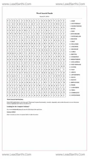 Printable word search puzzle for adults 280 (Puzzle id: 248242) Design Template