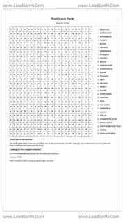 Printable word search puzzle for adults 165 (Puzzle id: 262484) Design Template