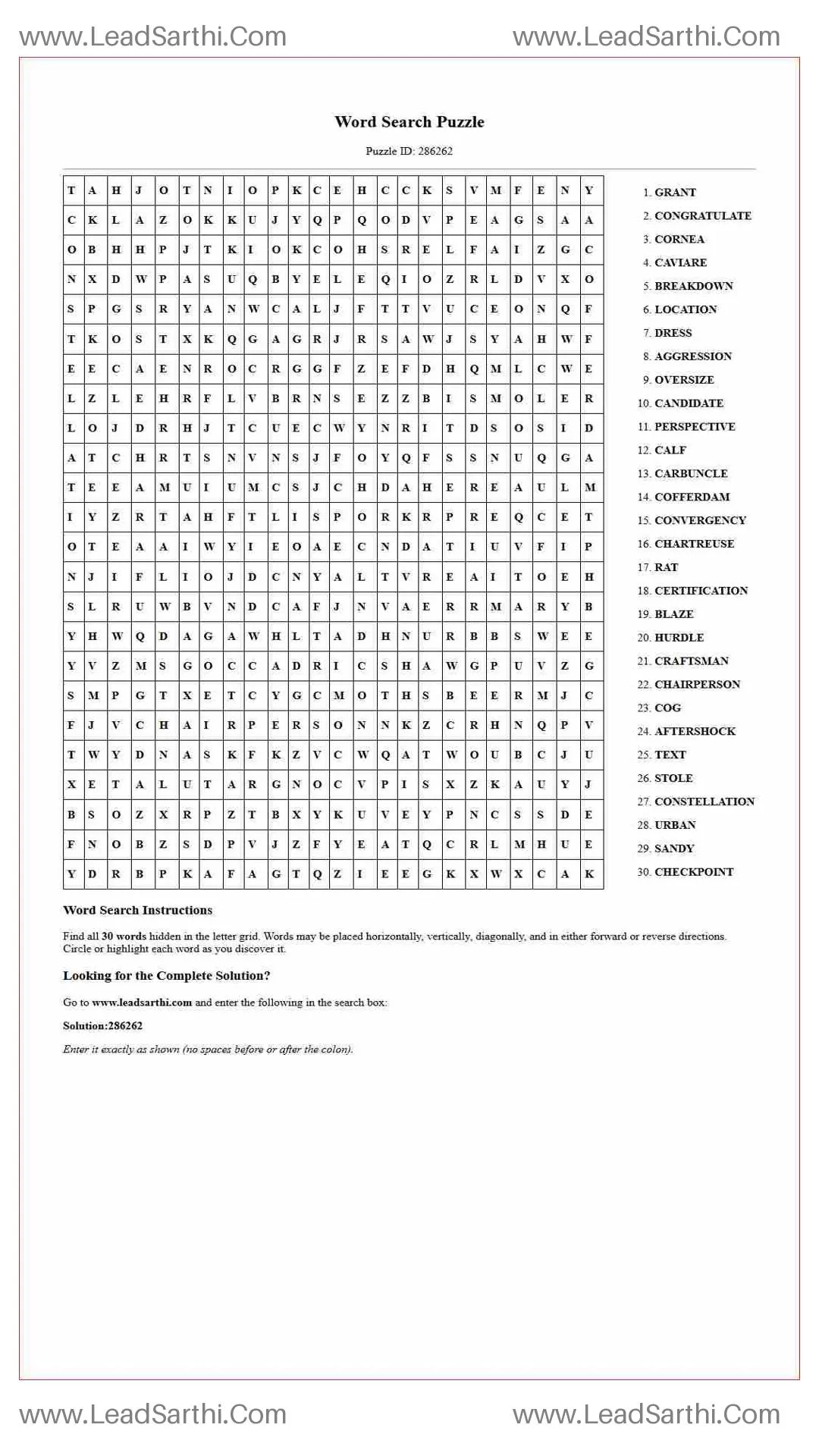 Printable word search puzzle for adults 214 (Puzzle id: 286262) Thumbnail