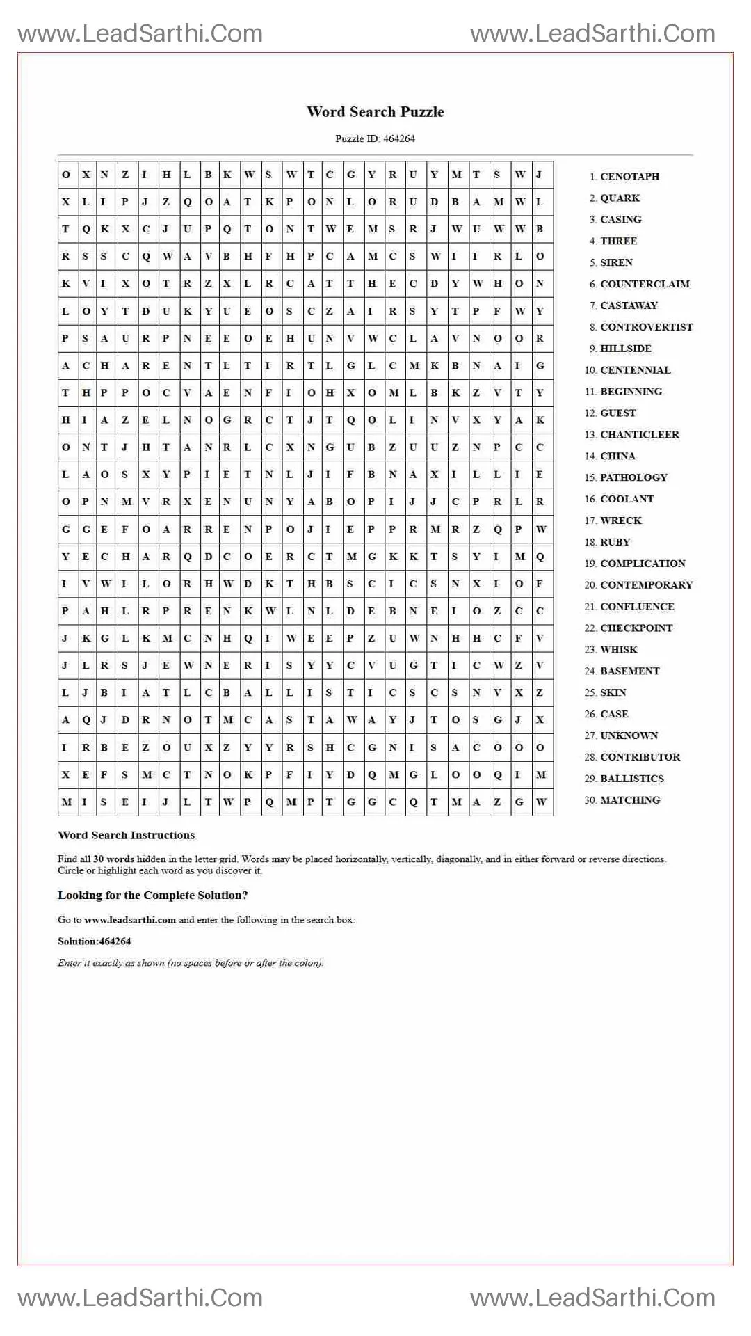 Printable word search puzzle for adults 205 (Puzzle id: 464264) Thumbnail