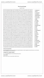 Printable word search puzzle for adults 179 (Puzzle id: 646282) Design Template