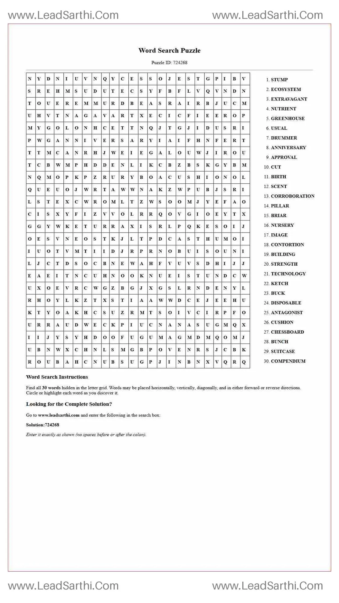 Printable word search puzzle for adults 86 (Puzzle id: 724268) Thumbnail