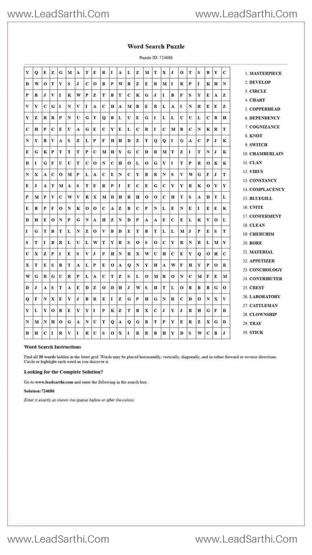 Printable word search puzzle for adults 13 (Puzzle id: 724686) Thumbnail