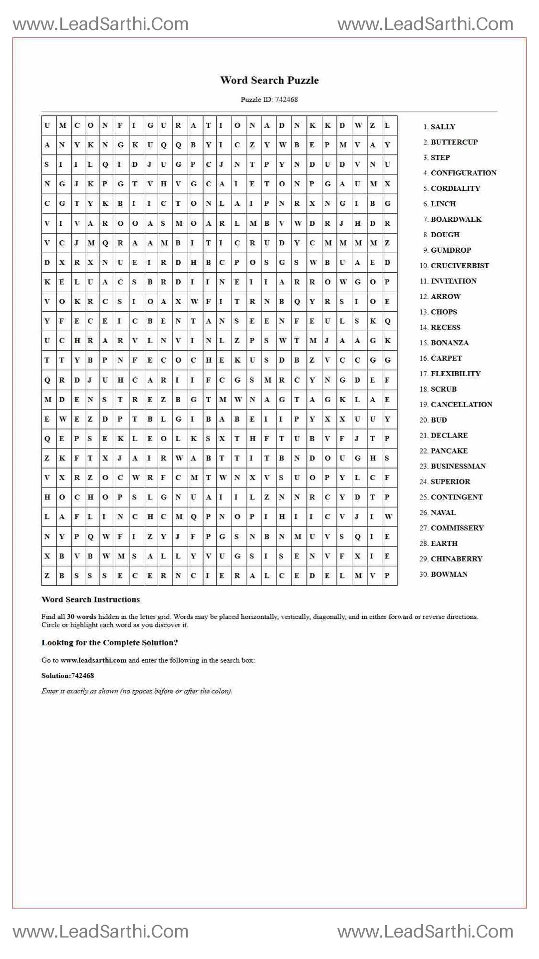 Printable word search puzzle for adults 506 (Puzzle id: 742468) Thumbnail