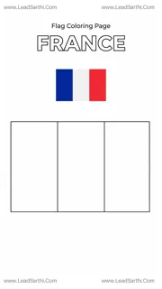 France Flag Coloring Page PDF – Printable French Tricolour Sheet Design Template