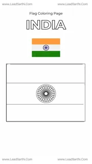India Flag Coloring Page PDF – Printable Tiranga Flag Sheet Design Template