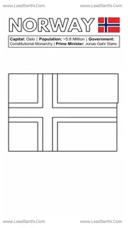 Norway Flag Coloring Page PDF – Free Printable Scandinavian Flag Worksheet Design Template