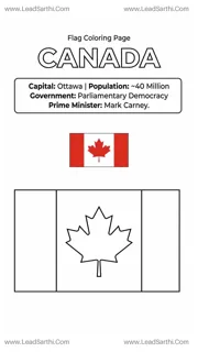 Canada Flag Coloring Page PDF – Printable Canadian Maple Leaf Sheet Design Template