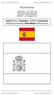 Spain Flag Coloring Page PDF – Printable Spanish National Flag Sheet Design Template
