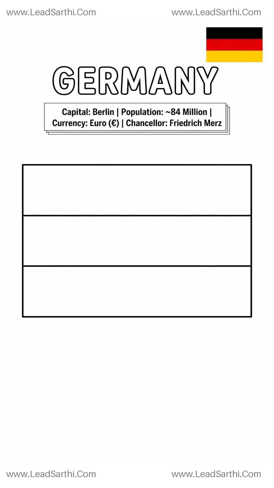 Germany Flag Coloring Page PDF – Free Printable German Flag Sheet Thumbnail