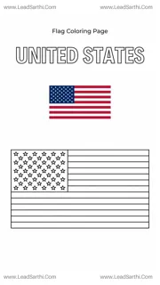 American Flag Printable Coloring Page PDF – Free USA Flag Worksheet Design Template