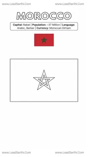 Morocco Flag Coloring Page PDF – Printable Educational Activity Design Template