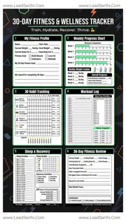 Fitness & Wellness 30-Day Habit Tracker | Workout & Sleep Log Printable PDF Design Template