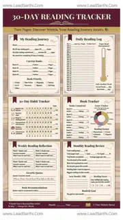 Reading 30-Day Habit Tracker | Book Lover Printable with Pages Log & Genre Tracker Design Template