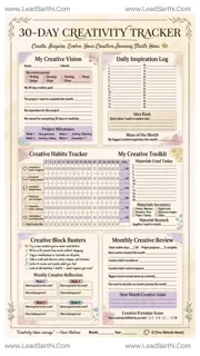 Creative 30-Day Habit Tracker | Artistic Printable with Inspiration Log & Project Planner Design Template