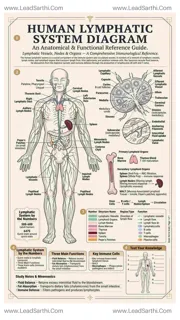 Human Lymphatic System Diagram PDF | Printable Labeled Immune System Chart Design Template
