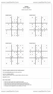 Sudoku Puzzles 4 per Page Expert Level pdf [Game ID: 248426] Design Template
