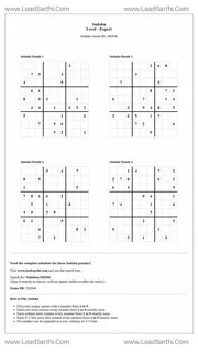 Sudoku Puzzles 4 per Page Expert Level pdf [Game ID: 282846] Design Template