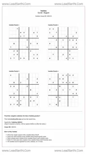 Sudoku Puzzles 4 per Page Expert Level pdf [Game ID: 468424] Design Template