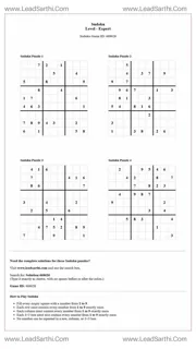 Sudoku Puzzles 4 per Page Expert Level pdf [Game ID: 468626] Design Template