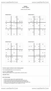 Sudoku Puzzles 4 per Page Expert Level pdf [Game ID: 468642] Design Template