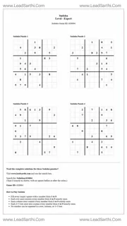 Sudoku Puzzles 4 per Page Expert Level pdf [Game ID: 626864] Design Template