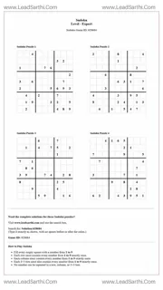 Sudoku Puzzles 4 per Page Expert Level pdf [Game ID: 628684] Design Template