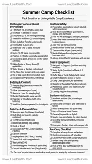Summer Camp Checklist Printable | Complete Packing Guide for Parents Design Template
