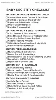 Baby Registry Checklist PDF: Smart Planning Guide for Parents Design Template