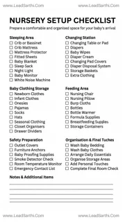 Printable Nursery Setup Checklist PDF | Baby Room Preparation Guide Design Template