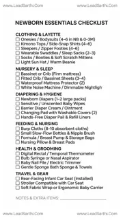 Newborn Essentials Checklist: Complete Layette & Gear Guide Design Template