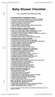 Baby Shower Checklist Printable | Complete Event Planning Guide Design Template