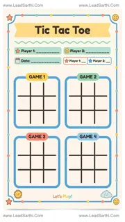 Printable Tic Tac Toe Game Sheet PDF – 4 Boards with Score Tracker Design Template