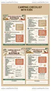 Camping Checklist With Kids Australia | Printable Family Camping List AU PDF Design Template