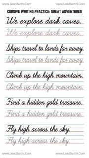 Printable Cursive Adventure Sentences Worksheet 10 Design Template