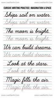Printable Cursive Creative Sentences Practice Sheet 4 (Tracing PDF) Design Template