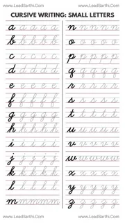 Printable Cursive Lowercase Letters Worksheet a to z (Free Tracing PDF) Design Template