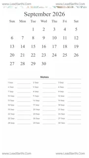 September 2026 Calendar Template 1 Ocean Theme 260 Design Template