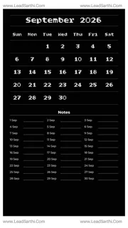 September 2026 Calendar Template 7 Dark Theme 32 Design Template