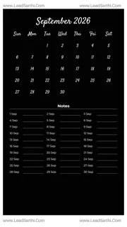 September 2026 Calendar Template 22 Dark Theme 170 Design Template