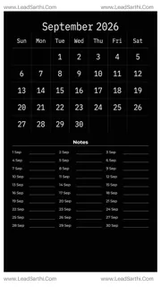 September 2026 Calendar Template 12 Dark Theme 179 Design Template