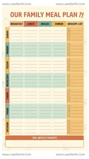 Printable Weekly Meal Planner & Grocery List PDF for Smart Meal Organization Design Template