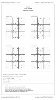 Sudoku Puzzles 4 per Page Medium Level pdf [Game ID: 468684] Design Template