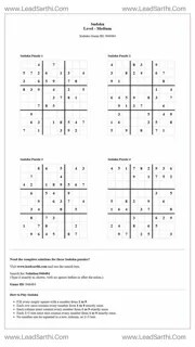 Sudoku Puzzles 4 per Page Medium Level pdf [Game ID: 946484] Design Template