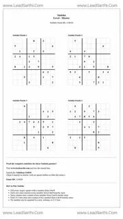 Sudoku Puzzles 4 per Page Master Level pdf [Game ID: 124828] Design Template