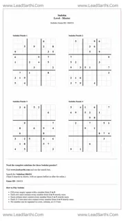 Sudoku Puzzles 4 per Page Master Level pdf [Game ID: 186424] Design Template